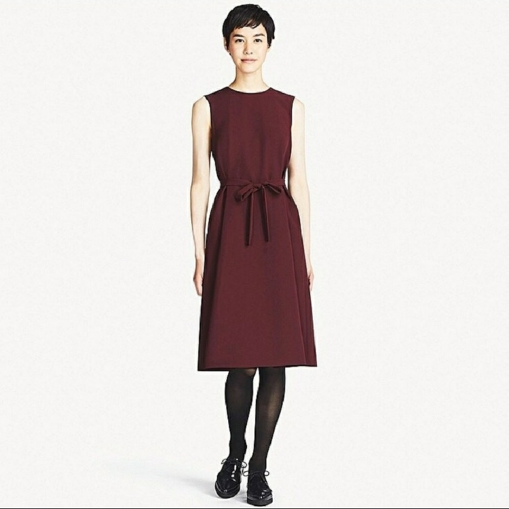 Uniqlo Tie Front Sleeveless Sheath Dress